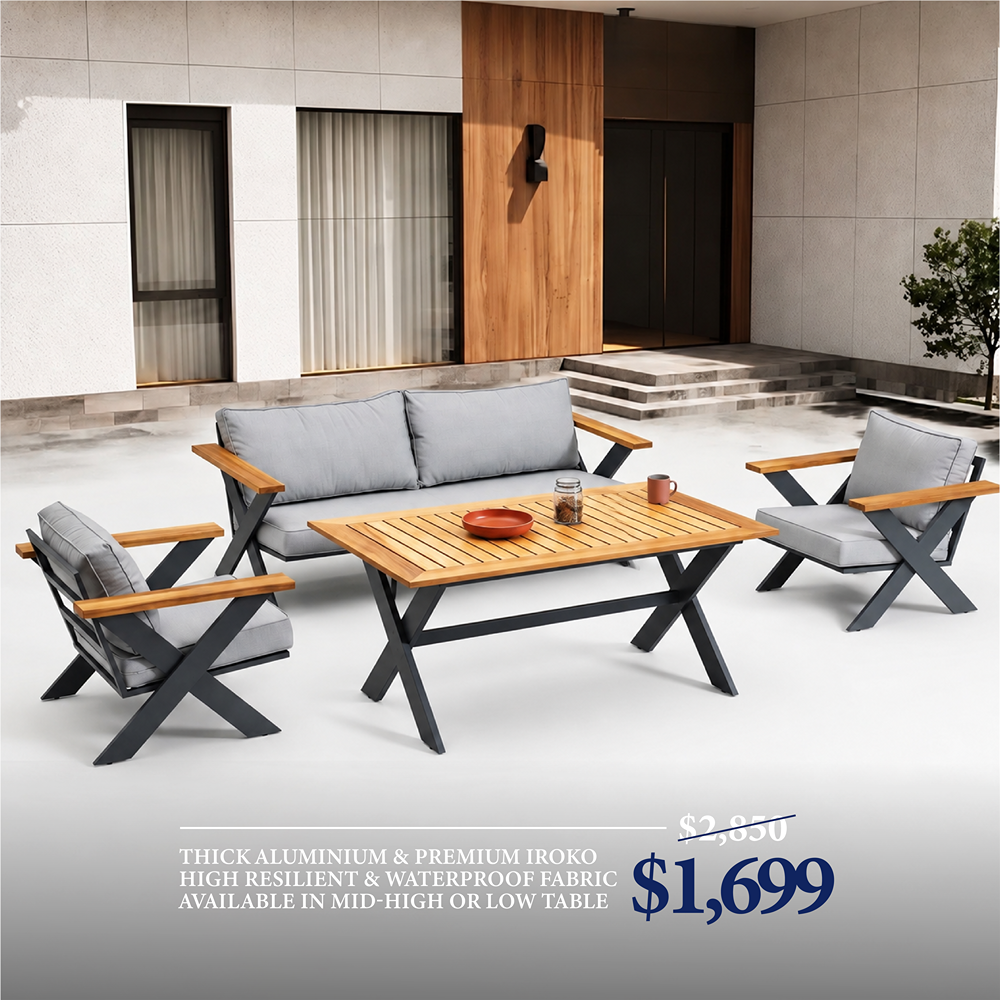 70101BT00008_0 Outdoor Sofa Set BT RIVA Smokey Grey 3+1+1+T - Image 1