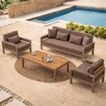 Outdoor Set BT Corfu 3+1+1+CT Capp+ Brown Fabric