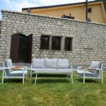 Outd Sofa Set CC C-J24001 White +Cush Light Grey