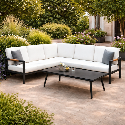 70101CC00003_0 Corner CC C-J24001 Grey + Cushion Off White - Image 1
