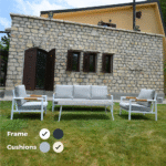 Outdoor Sofa Set CC C-J24001 White +Cush Off White