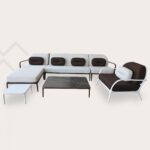 Corner+2tables +Armchair Mowee Xaloc Brown & White - Image 2