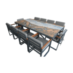Out Dining Set BT Barbados +10 Chairs Smokey Grey - Image 2