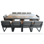 Out Dining Set BT Barbados +10 Chairs Smokey Grey - Image 4