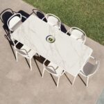 Outdoor Dining Set Mowee Table+6 Chairs White Xalo