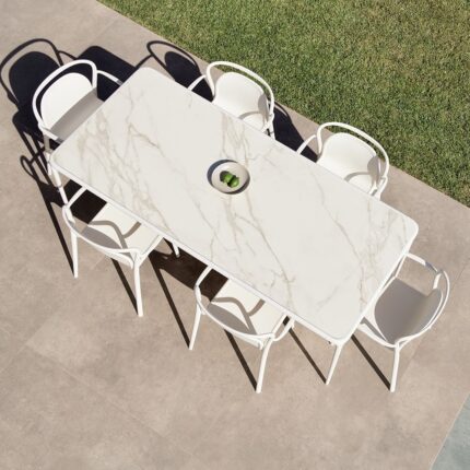 Outdoor Dining Set M?wee Table+6 Chairs White Xalo