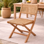 Set Of 2 Chairs DI DF24-07 Natural Wood & Rattan