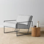 Armchair LF FENNING Gunmetal Frame Light Grey