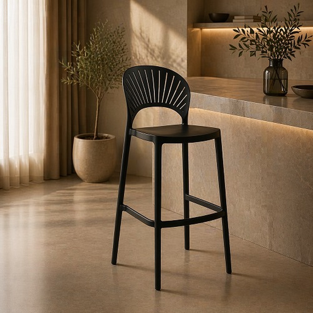 80802FUR0076_0 Set Of 2 Bar Chairs FF SC422G-BL Black - Image 1