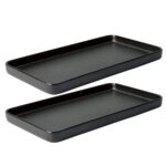 Set of 2 Rectangular Dish Aida Raw Titanium Black