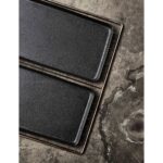 Set of 2 Rectangular Dish Aida Raw Titanium Black - Image 2