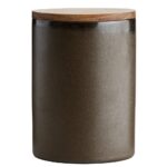 Canister Aida Raw Metallic Brown w/lid Teak 15*10