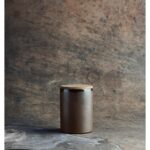 Canister Aida Raw Metallic Brown w/lid Teak 15*10 - Image 2