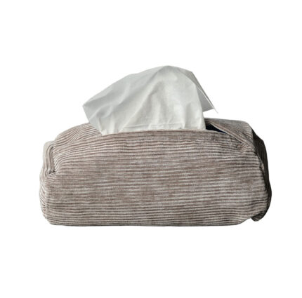 Napkin Holder RA Stripped Taupe velvet