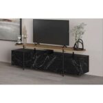 TV Table Furniture 23746 Black & Brown