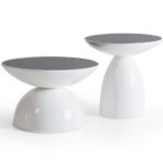 Center Table Set HT Maison White Glass