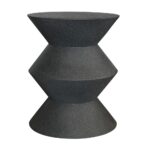 Side Table LF Two Zigzag Granite Dark Grey
