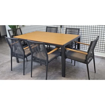 Outdoor Dining Set Furniture S086T/TS135C Grey