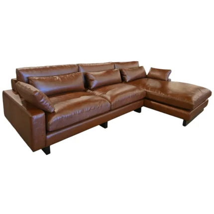 Corner JF West Elm Leather Brown