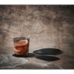 Set 6 Buffalo Coasters Aida Raw Leather Black15485 - Image 3