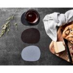 Set 6 Buffalo Coasters Aida Raw Leather Grey 15661 - Image 2