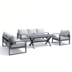 outd sofa set Furniture 7402-8 GREY +CUSHION GREY - Image 2