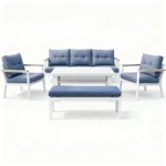 Outdoor Sofa Set Furniture 190813-5F-BENCH Grey+Wh - Image 2