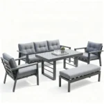 Outdoor Sofa Set Furniture 190813-5F-BENCH Grey - Image 2