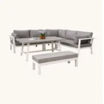 Outdoor Sofa Set Furniture 3064 White + Grey - Image 2