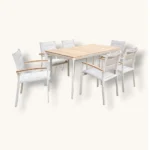 Outdoor Dining Set Furniture 088/202-6 White+Greig - Image 2