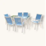 outdoor dining set FF 3603/9152 WHITE +BLUE - Image 2