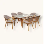 Outdoor Dining Set Furniture 84/186 Gold - Image 2