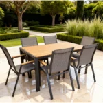 Outdoor Dining Set FF TS086T/TS086C Grey