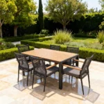 Outdoor Dining Set FF S086T/TS135C Grey