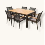 Outdoor Dining Set FF S086T/TS135C Grey - Image 2