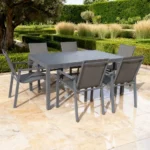 Outdoor Dining Set FF 4509/5049-6 Rect Grey