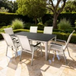 Outdoor Dining Set Furniture 157/148 White
