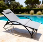 Sunlounger Furniture 1659 Black Beige