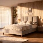 Master Bed Furniture Pestel 120cm Light Grey