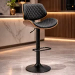 Set Of 2 Bar Chairs Furniture UTQ833 Black