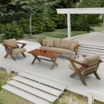 Outdoor Set BT RIVA Cappuccino 3+1+1+Mid Table